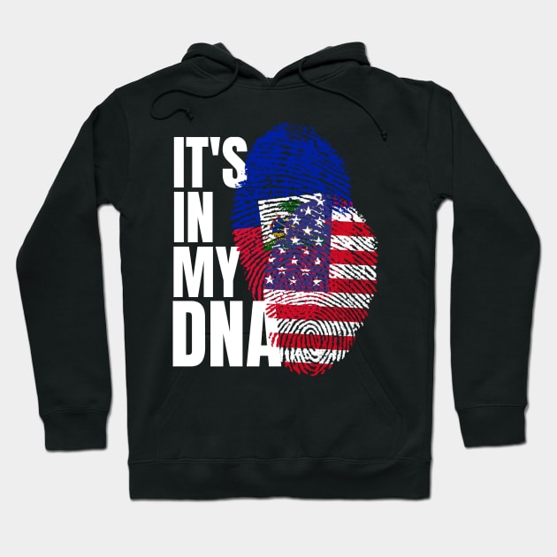 Haitian And American Mix DNA Heritage Flag Gift Hoodie by Just Rep It!!